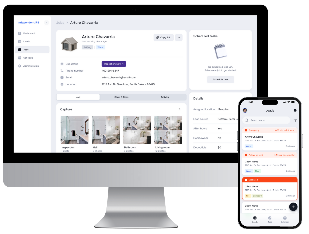 AccuClaim Desktop and Mobile Mockup